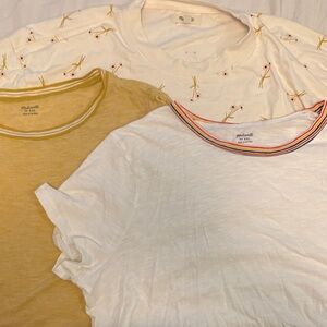 3-Pack Tee Set - White, Cream, Mustard madewell xxl short sleeve